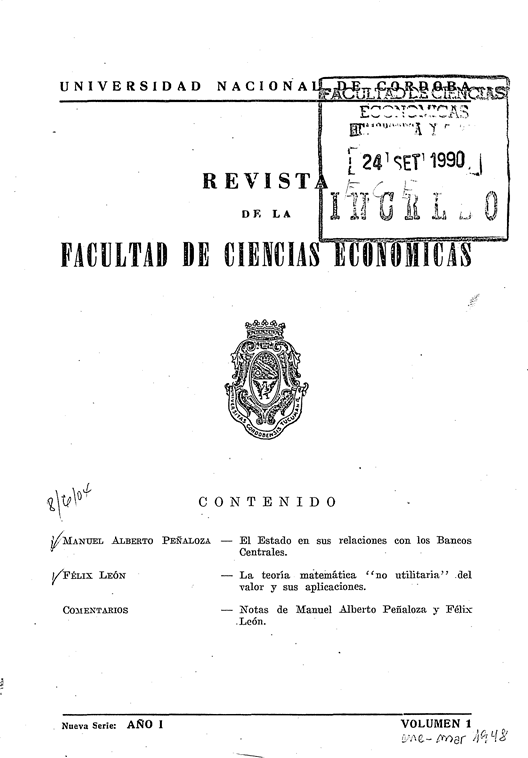 					Ver  SEGUNDA ÉPOCA - Vol.1, Núm. 1 (1948)
				