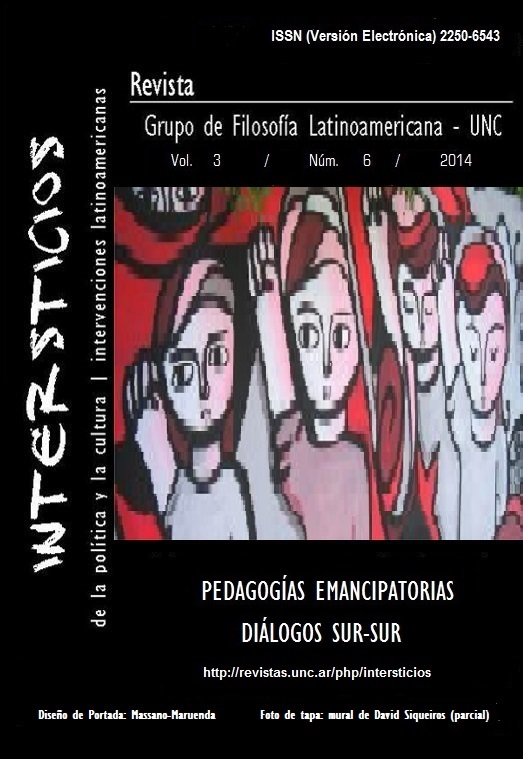					Ver Vol. 3 Núm. 6 (2014): Pedagogías Emancipatorias. Diálogos sur-sur
				