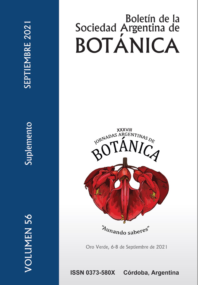 					Ver Vol. 56 Núm. Suplemento (2021): Libro de Resúmenes - XXXVIII Jornadas Argentinas de Botánica
				