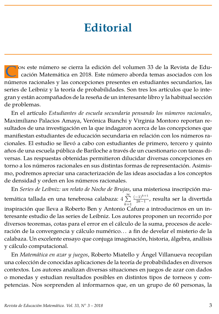 franja Reunión Obsesión Editorial | Revista de Educación Matemática