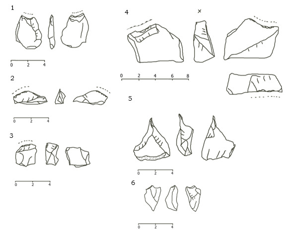 Dibujos de instrumentos líticos tallados